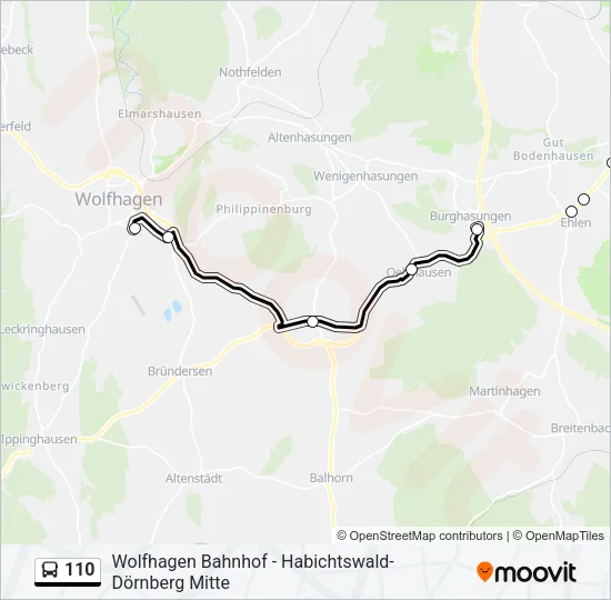 110 Bus Line Map