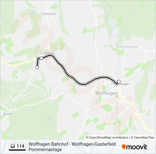 114 Bus Line Map