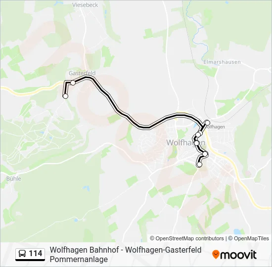 Автобус 114: карта маршрута