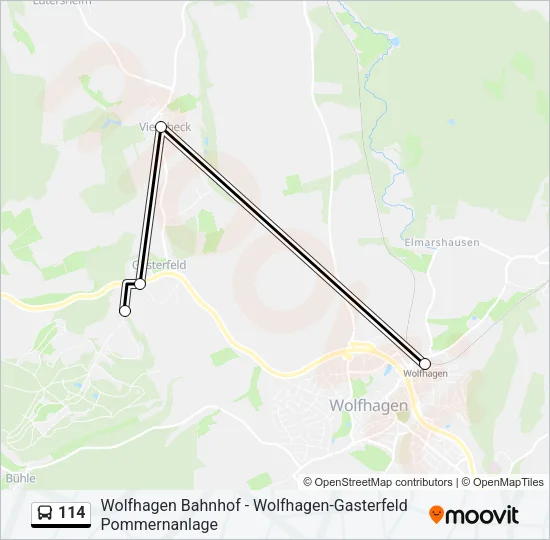 114 Bus Line Map
