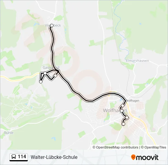 114 Bus Line Map