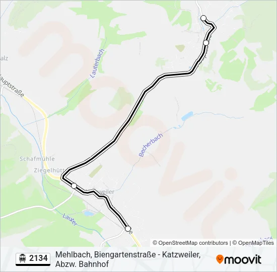 S-Bahn 2134: карта маршрута