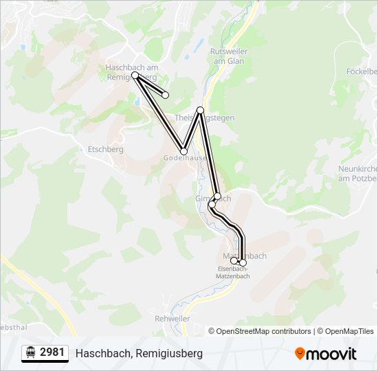 S-Bahn 2981: карта маршрута