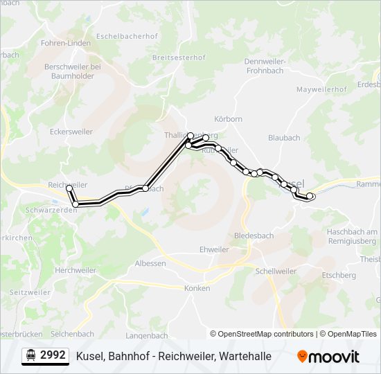 S-Bahn 2992: карта маршрута
