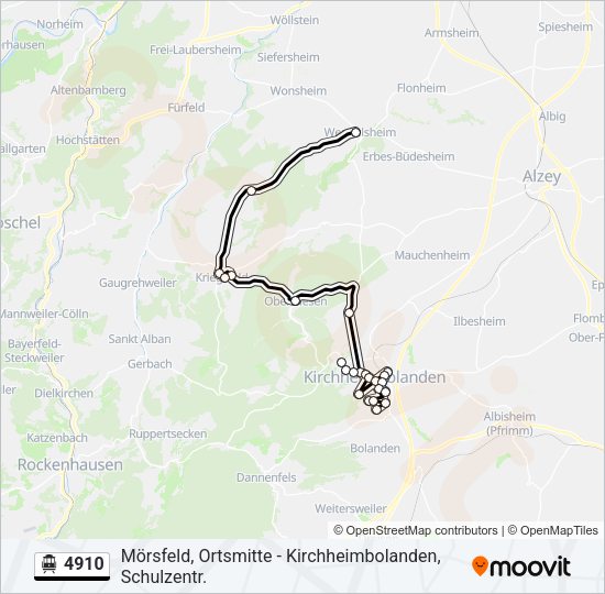 S-Bahn 4910: карта маршрута