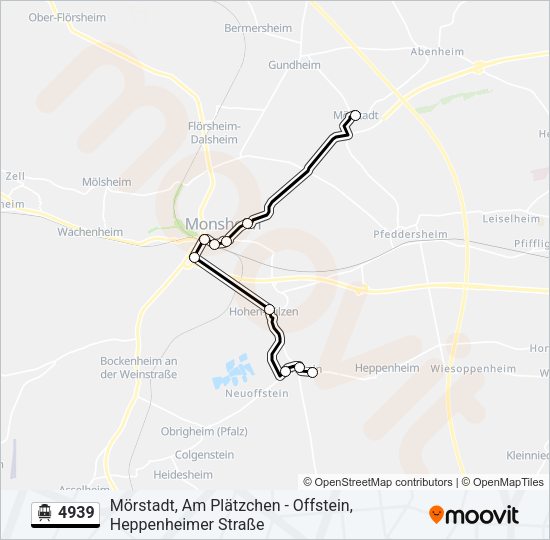 S-Bahn 4939: карта маршрута