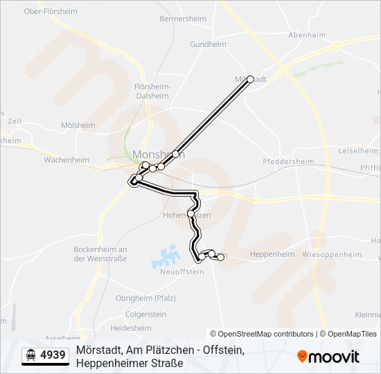 S-Bahn 4939: карта маршрута