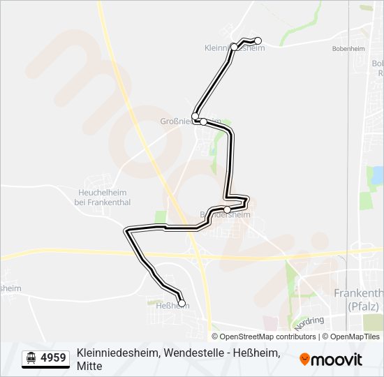 S-Bahn 4959: карта маршрута