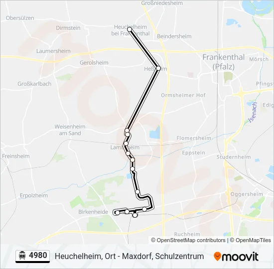 S-Bahn 4980: карта маршрута