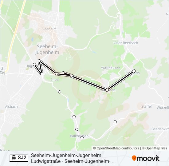 S-Bahn SJ2: карта маршрута
