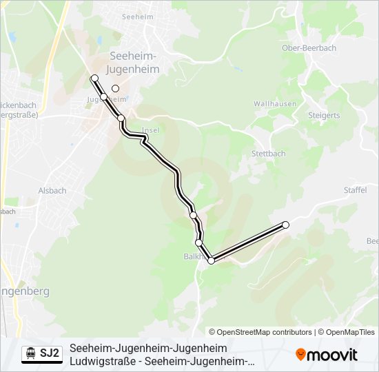 S-Bahn SJ2: карта маршрута