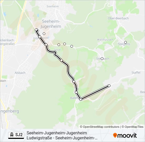 S-Bahn SJ2: карта маршрута