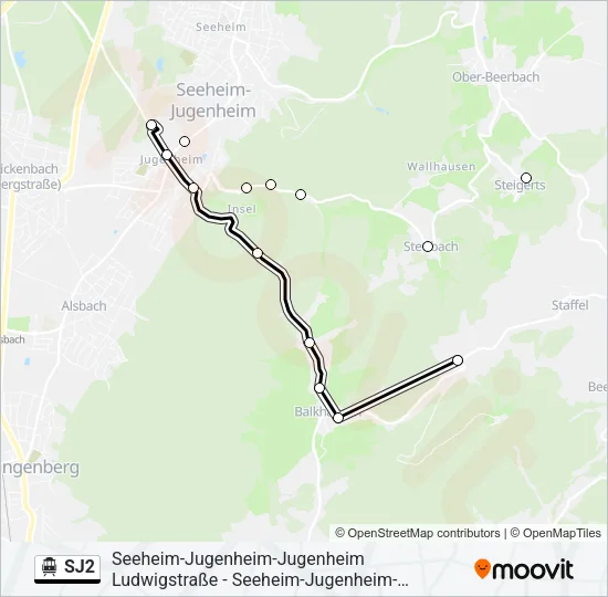SJ2 S-Bahn Line Map