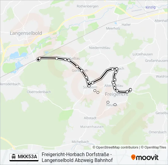 S-Bahn MKK53A: карта маршрута