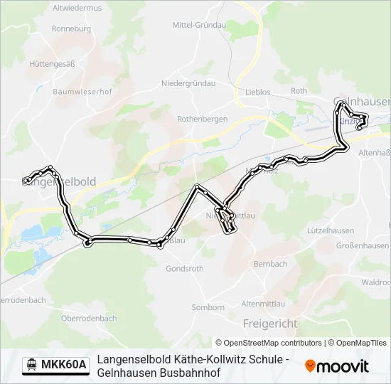 S-Bahn MKK60A: карта маршрута