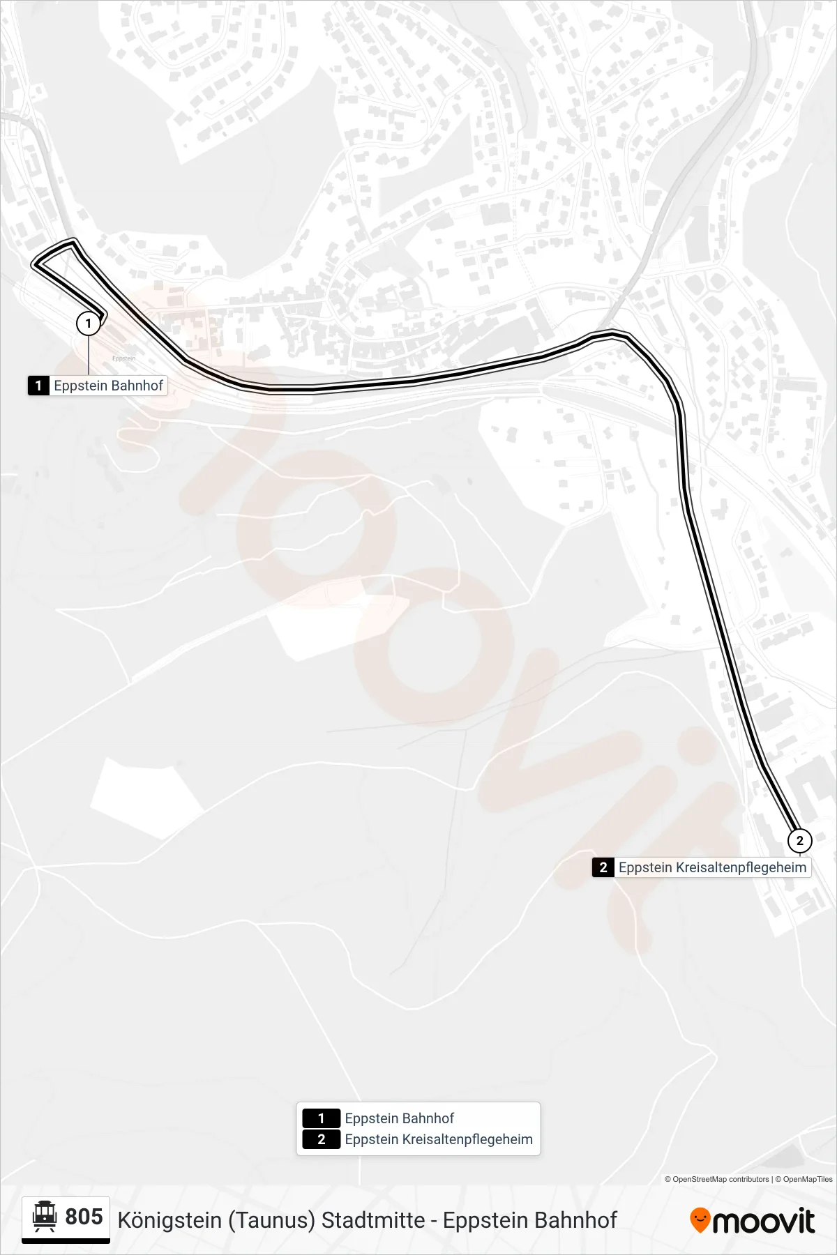 Linie 805 (S-Bahn) Richtung Eppstein Kreisaltenpflegeheim: Route und Haltestellen auf der Karte