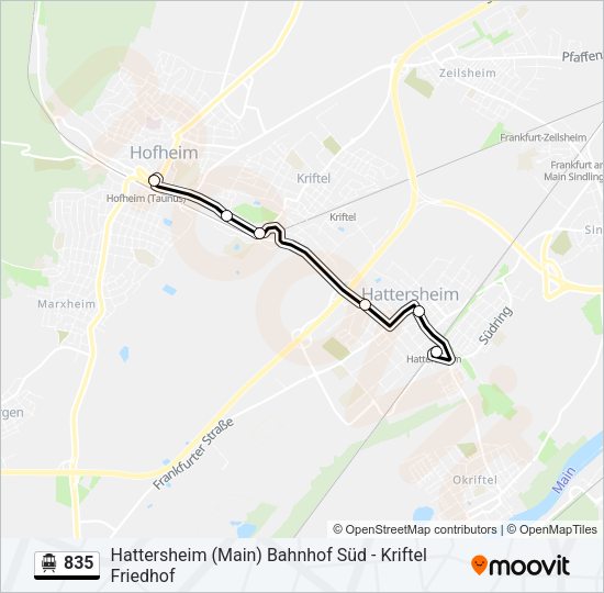 S-Bahn 835: карта маршрута