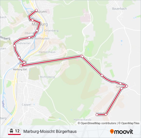 S-Bahn 12: карта маршрута