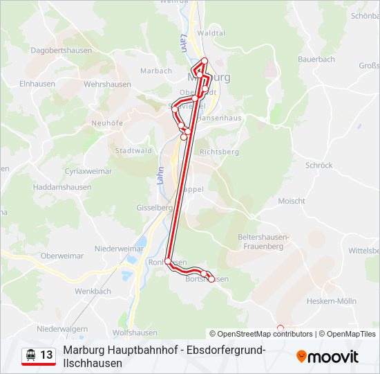 S-Bahn 13: карта маршрута