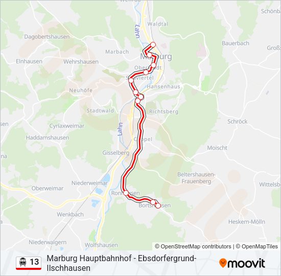 S-Bahn 13: карта маршрута