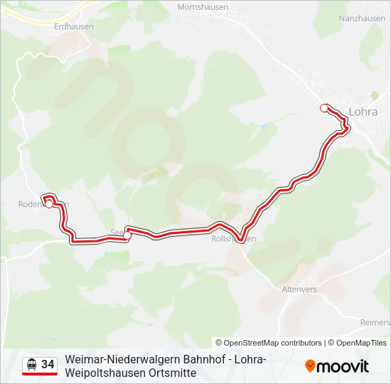 S-Bahn 34: карта маршрута