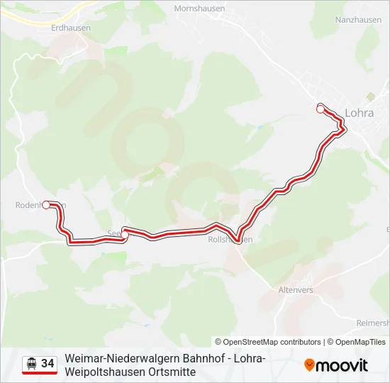 S-Bahn 34: карта маршрута