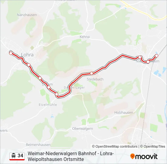 S-Bahn 34: карта маршрута