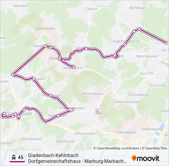 S-Bahn 45: карта маршрута