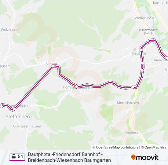 S-Bahn 51: карта маршрута
