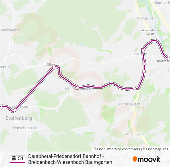 S-Bahn 51: карта маршрута