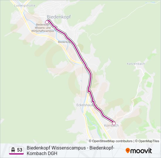 S-Bahn 53: карта маршрута
