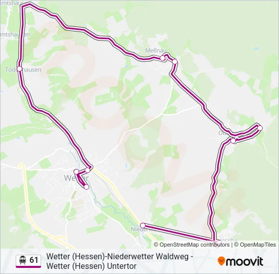 61 S-Bahn Line Map