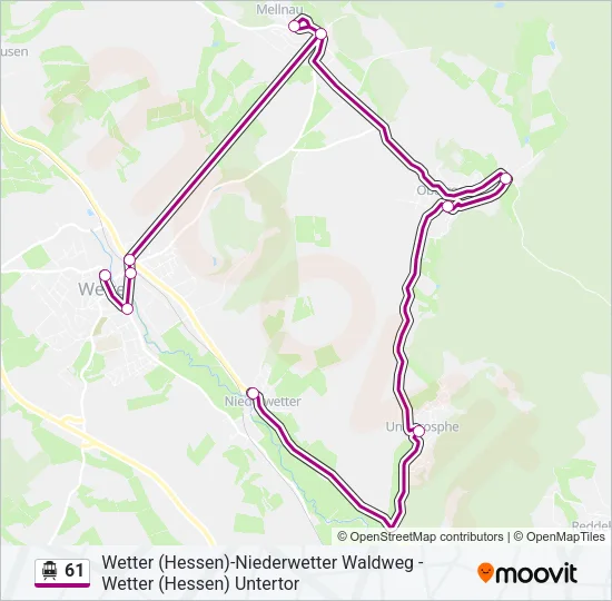 61 S-Bahn Line Map