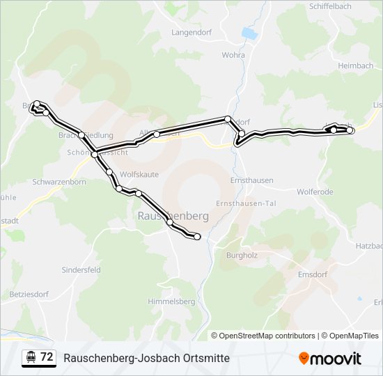 S-Bahn 72: карта маршрута