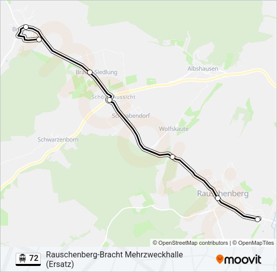 S-Bahn 72: карта маршрута
