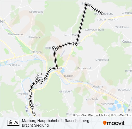 S-Bahn 76: карта маршрута