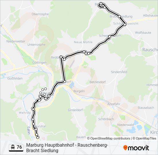 S-Bahn 76: карта маршрута