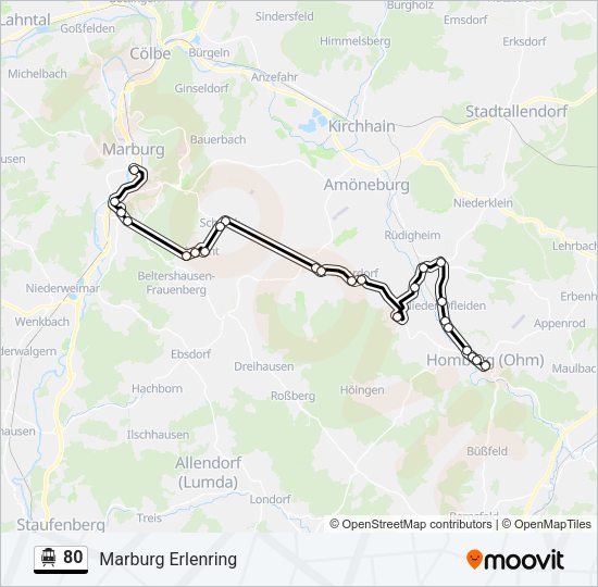 S-Bahn 80: карта маршрута