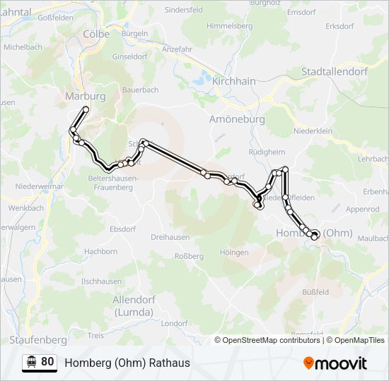 S-Bahn 80: карта маршрута