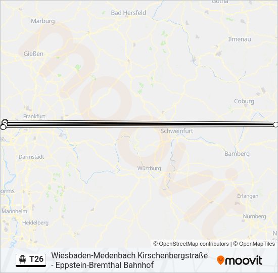 S-Bahn T26: карта маршрута