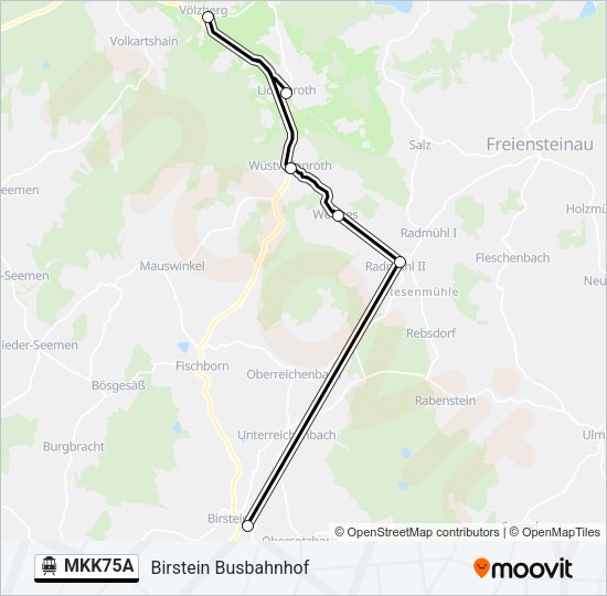 S-Bahn MKK75A: карта маршрута
