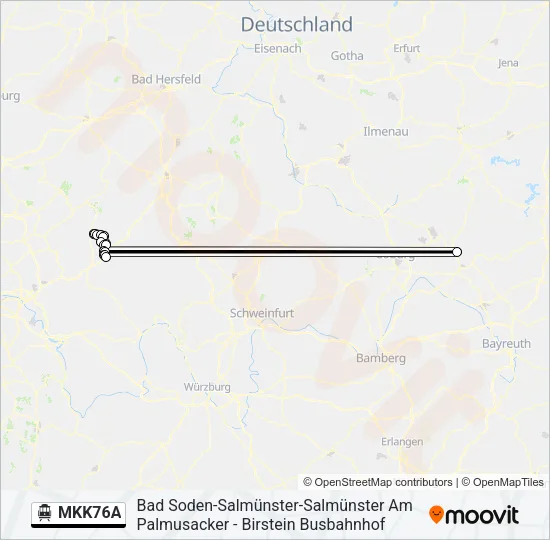S-Bahn MKK76A: карта маршрута