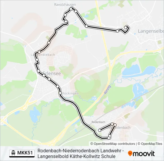 S-Bahn MKK51: карта маршрута