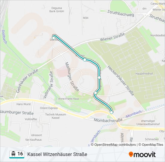 S-Bahn 16: карта маршрута
