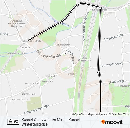 S-Bahn 92: карта маршрута