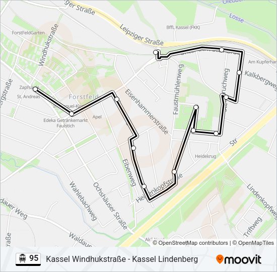 S-Bahn 95: карта маршрута