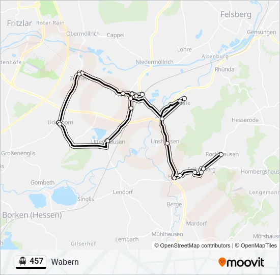 457 S-Bahn Line Map