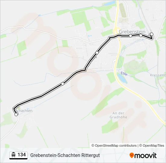 S-Bahn 134: карта маршрута