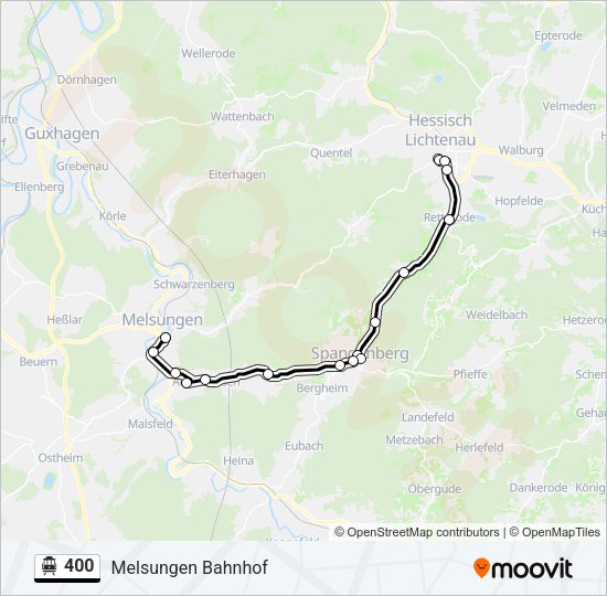 S-Bahn 400: карта маршрута