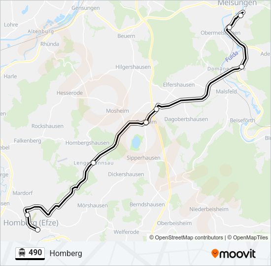 S-Bahn 490: карта маршрута